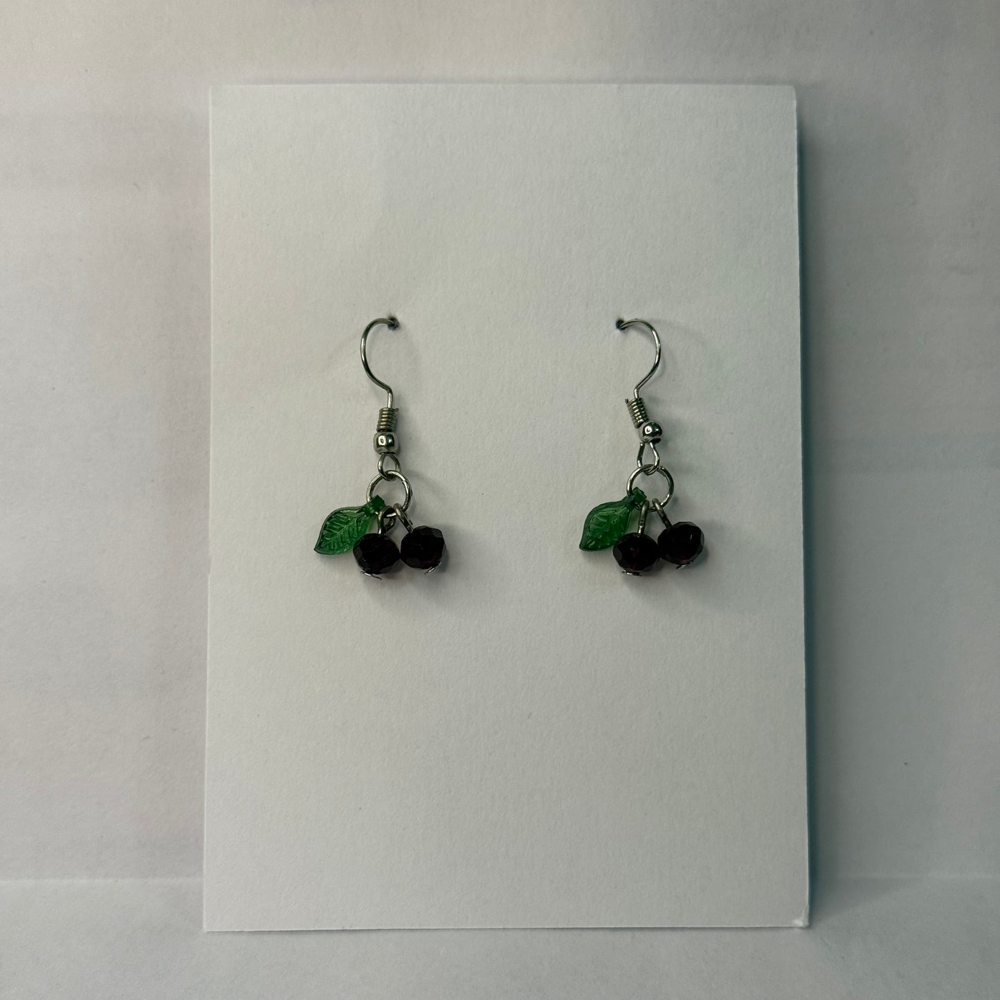 Dark Red Cherry Earrings