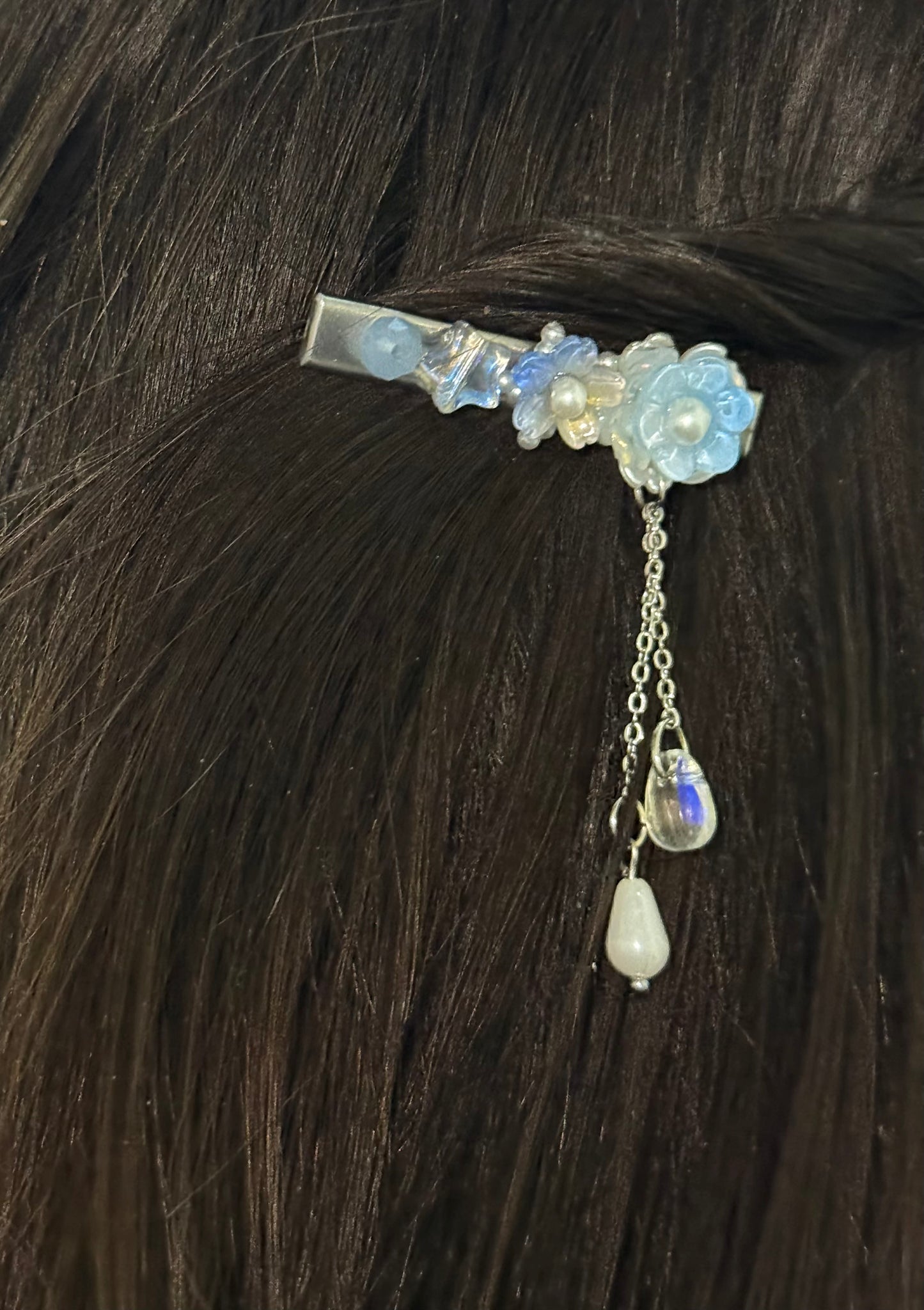 Blue Floral Hairclips