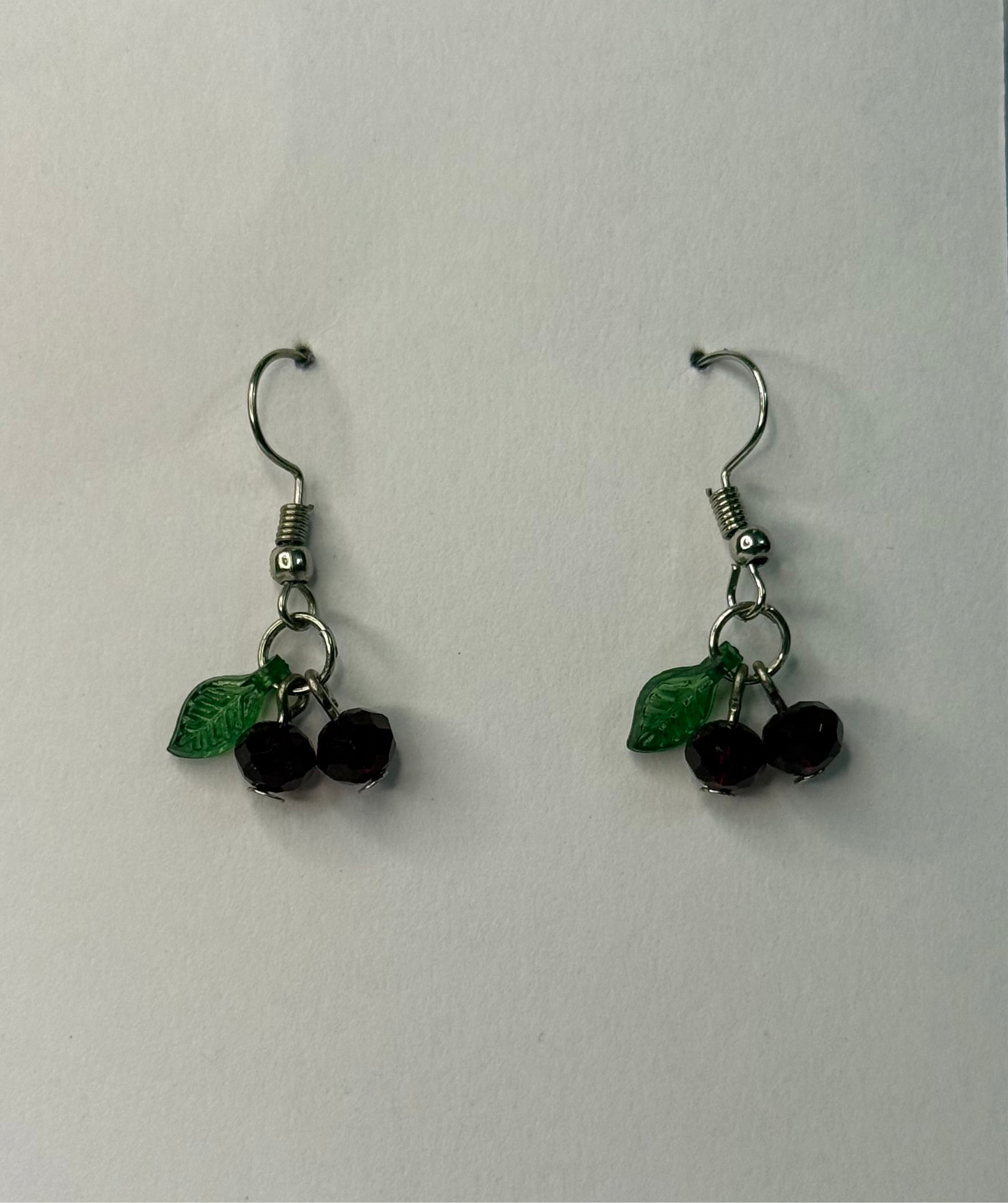 Dark Red Cherry Earrings